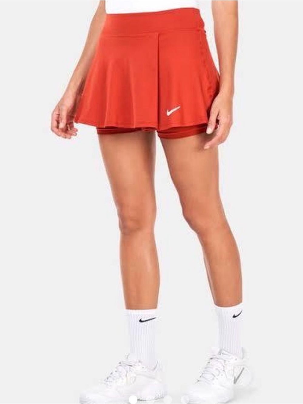 Coral NikeCourt Victory Flouncy Tennis Skirt, Size L
